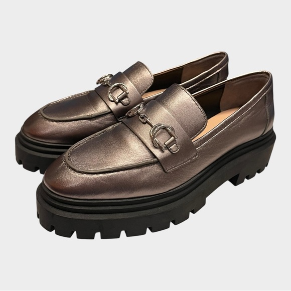 Stuart Weitzman Shoes - NWOT STUART WEITZMAN Owen gunmetal pewter Loafers with Chunky lug Sole Size 8.5